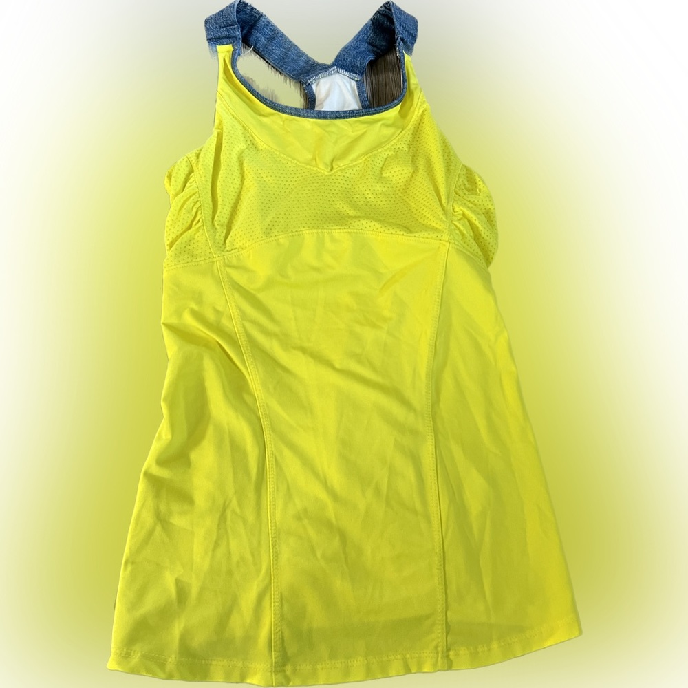Lucky in love yellow tennis/pickle ball tank.  Size S (4-6)